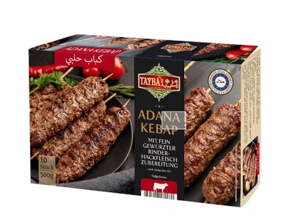 Adana Kebab Hovězí, Tayba, 500g, Pouze osobní odběr (chlazený / mražený produkt)