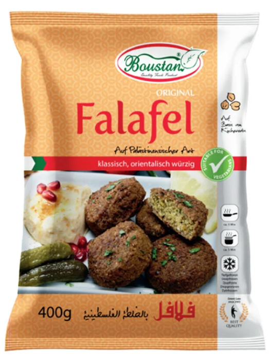 Falafel mražený Předsmažený, Boustan, 400g (16 kusů), Pouze osobní odběr (chlazený / mražený produkt)