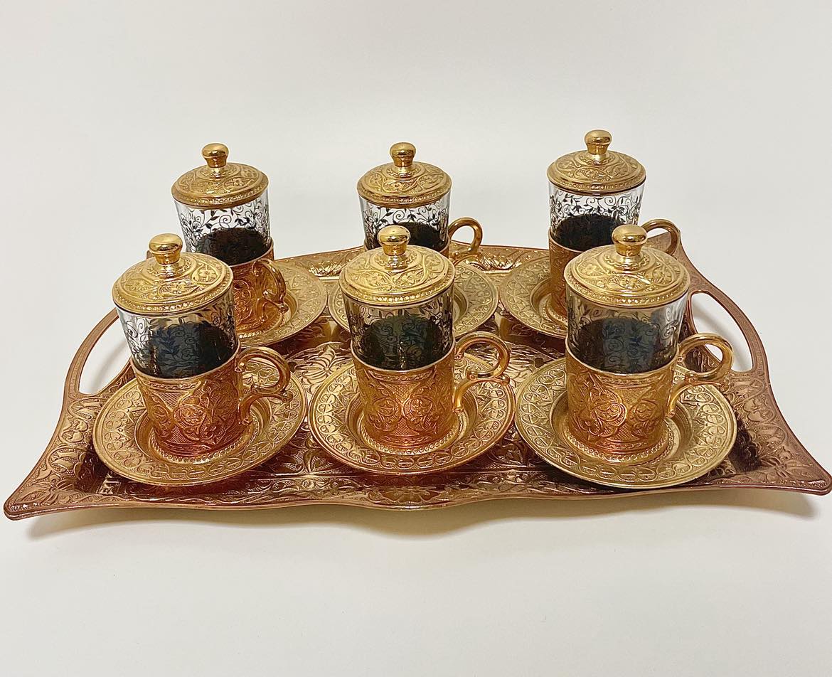 Čajový set, zlatá