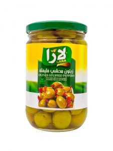 Zelené olivy plněné paprikou, Lara, 660g