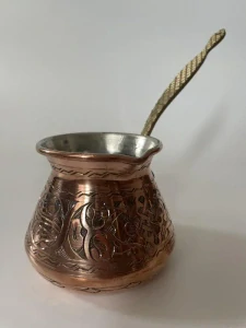 Džezva s rytinami, měděná patina, 300ml