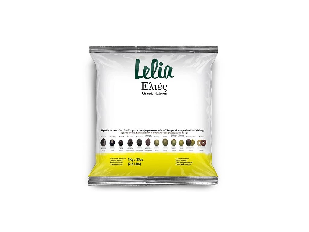 Černé olivy sušené Thrumbes Thassou s peckou, Lelia, 1kg