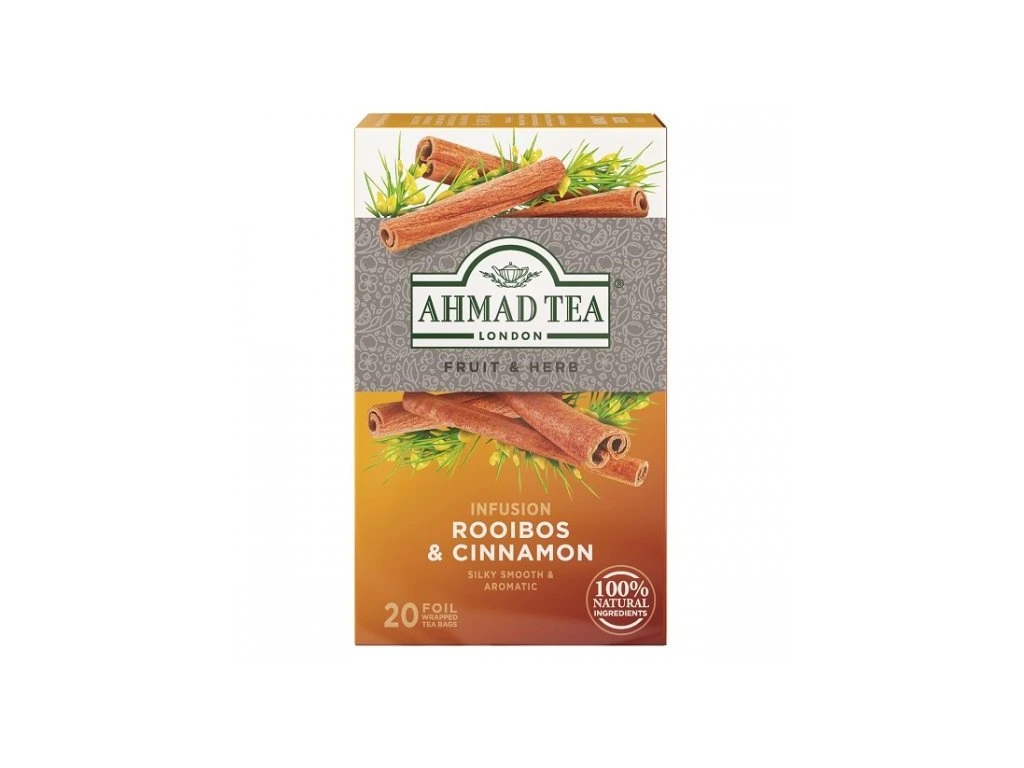 Rooibos & Skořice čaj, Ahmad Tea, 20x2g alu