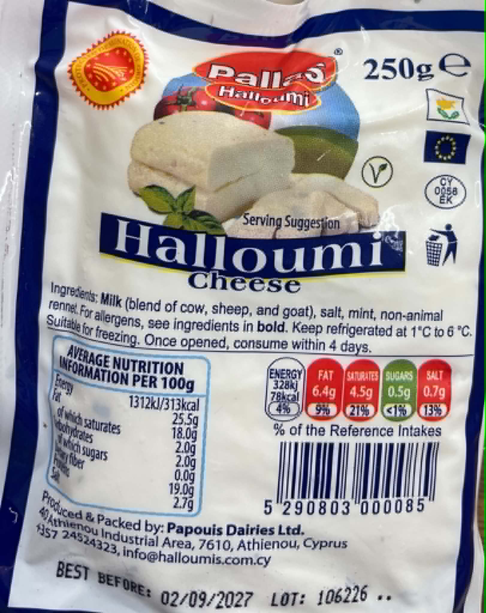 Grilovací sýr Halloumi, Pallas, 250g